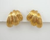 St John Earrings Gold Tone Clip-ons Signed Designer