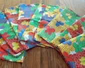 Vintage Cloth Napkins Set of 10 Patchwork Look  / Reclaimed Linens