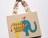 Edmund Elephant- 8x10 Original Canvas - Childrens Art Circus Zoo