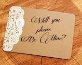 Custom Classic Valentine - Will you be my Valentine- Be mine - Doily Script Valentine's Day Card - Perfect Note to go with Your Gift - postscripts