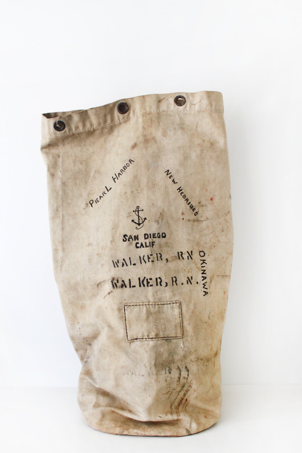 Vintage Navy Canvas Bag