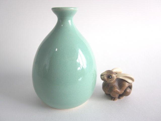 Mint green vase- Home decor - art bottle - art vessal - handmade ceramic pottery