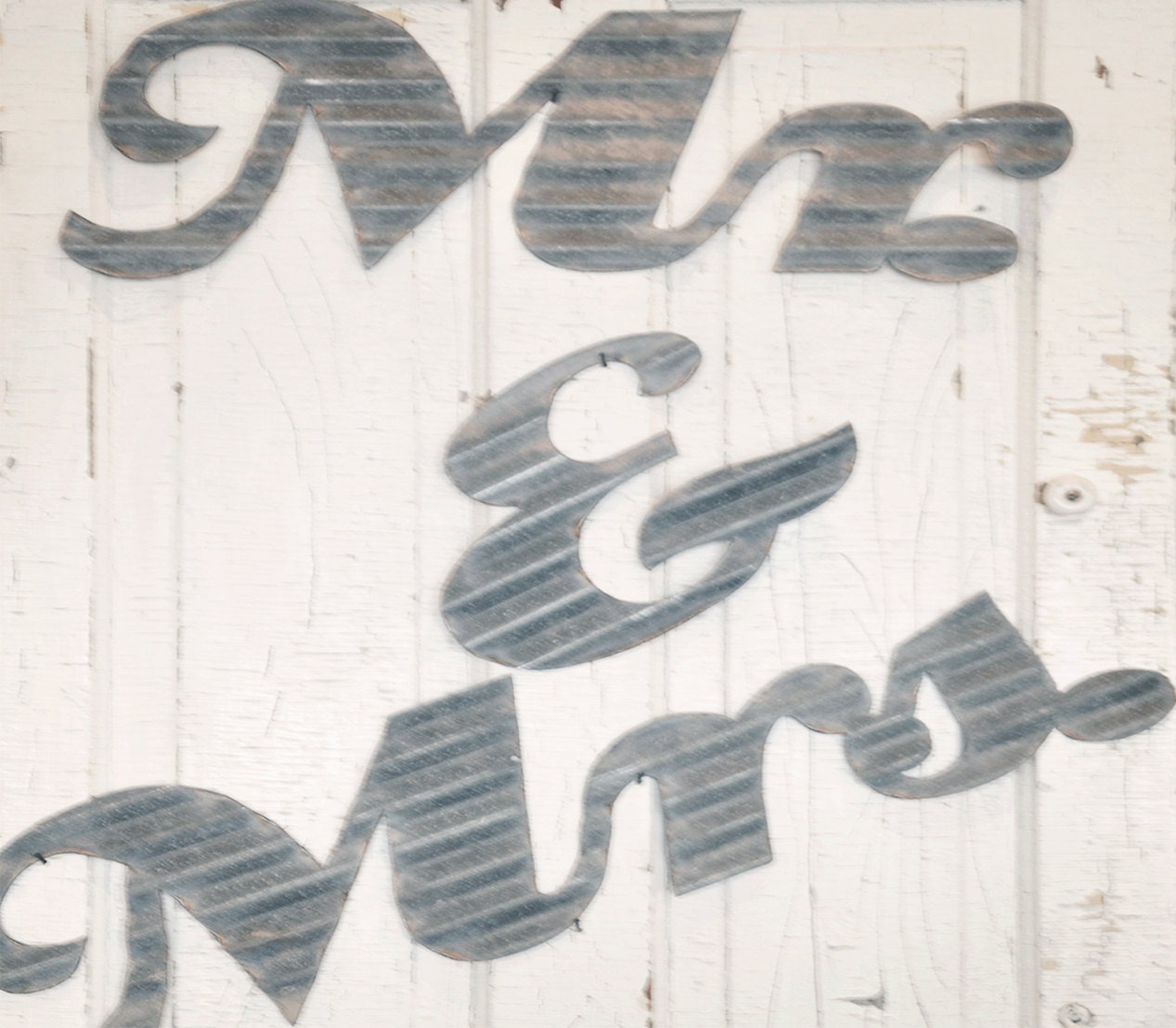 Mr. & Mrs. Metal Sign Set