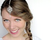 Wedding Tikka in Silver and Clear Rhinestones