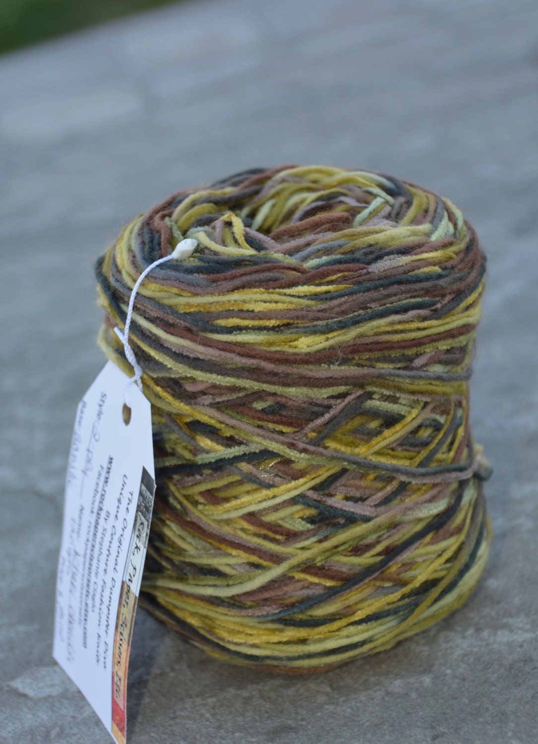 Custom Blend Yarn - 120 yds, Two ply multitextural acrylic and cotton chenille novelty fiber blend by rockpaperscissorsetc