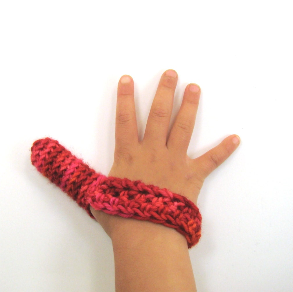 Thumb Sucking Helper Cozy for Helping Thumb Suckers Stop - Red and Pink