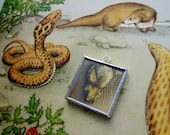 Snakes Chinese New Year Astrology Zodiac Glass Ornament Pendant Fathers Day Valentines Postage Stamp Birthday OOAK