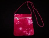 Hot Pink and Fuchsia Hand Dyed,  Lined,  Cotton Shoulder Bag
