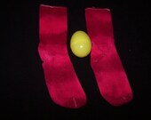 Hot Pink  and Fuchsia Tie Dyed Youth Socks Shoe Size 10.5-4