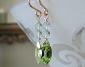 Mint Green Gemstone Briolette Earrings with Peridot