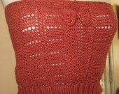Crochet  Burnt Orange Tank Top, Size 0 to 6, Women & Teens, Spring to Summer, Cruise wear, Beach, Mothers Day Gift