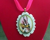 Vintage Circus Theme Wood Pendant Woman on Trapeze