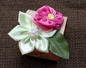 Vintage Wallpaper Cuff Bracelet with Millinery Embellishments