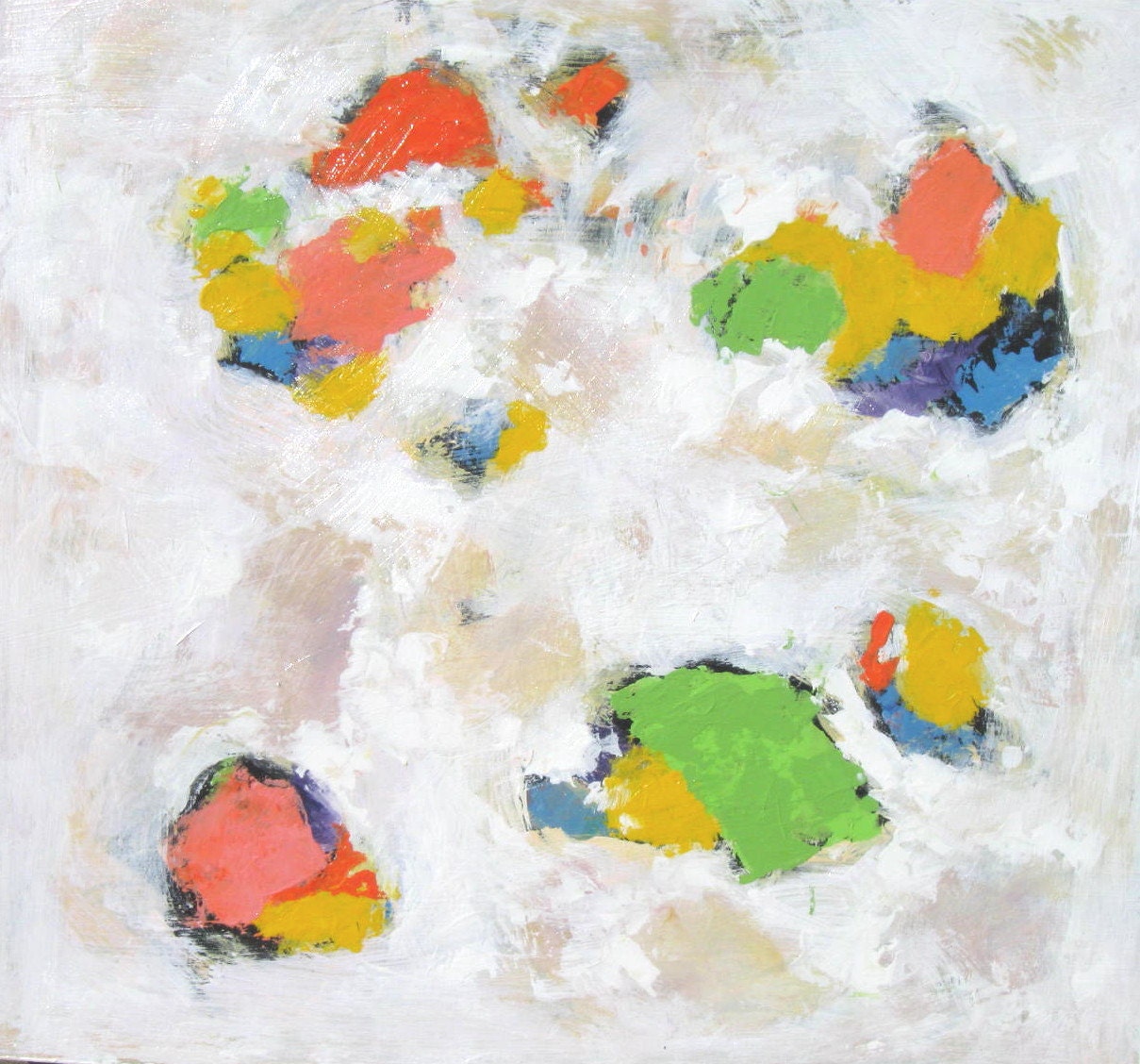 Orange Abstract Original Acrylic Painting on canvas