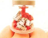 Miniature Food Ring Heart Origami  In Jar  Kawaii Food Jewelry