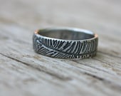 bohemian feather wedding band ring . recycled silver shakespeare quote ring by peacesofindigo size 10 ready to ship