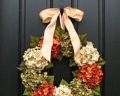 Summer Wreaths for Door, Wreath, Etsy Wreaths, Summer Hydrangeas, Online Wreath, Summer Hydrangeas, Wreaths for Summer