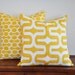 Decorative Geometric Pillow Cover Set 20x20 inches Yellow and White 20x20 Pillow Covers