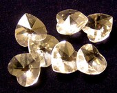 Faceted Glass Heart Beads 10mm x 10mm Clear 7 pcs Not Drilled