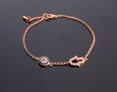 Evil Eye and Hamsa Bracelet in Rose Gold, Gold or Sterling Silver