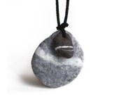 Felted wool pebble necklace