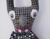 Black and White with a Dash of Red Billy Bunny Rabbit