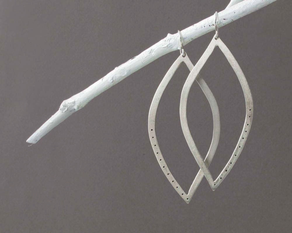Silver Leaf Artisan Earrings
