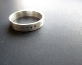 Love in Morse Code - sterling silver band ring