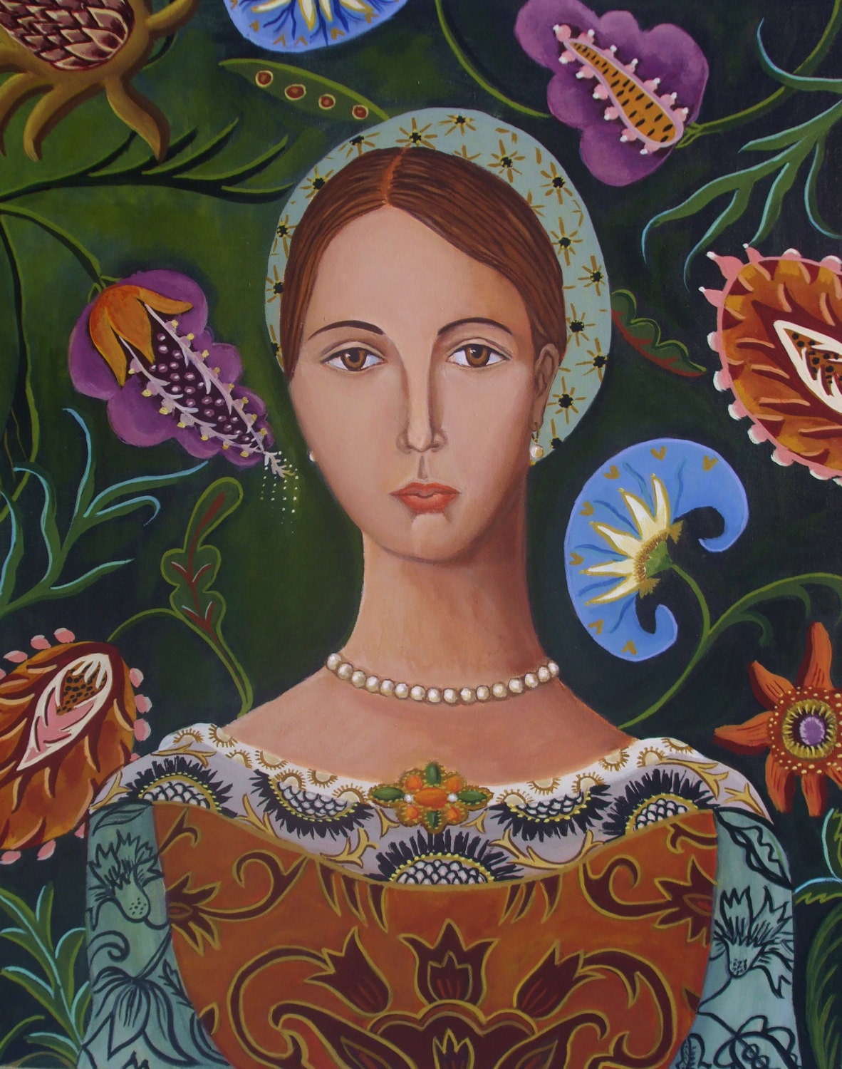 Portrait Original painting of Young Leanora- by Catherine Nolin