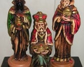 Vintage Three Kings Wise Men Figures Statues RB Japan