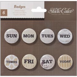 Weekdays - Flair Metal Badges - Studio Calico - New April 2012
