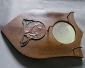 Lovely Antique Art Nouveau Wall Mirror with Jewelry, Towel Hooks