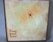 Hand Painted Arts & Crafts Spider Web Tile Trivet