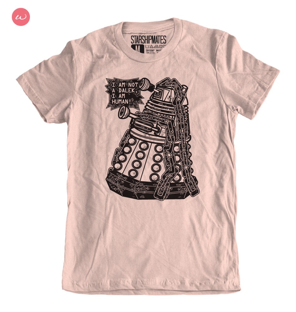 Confused Dalek - Ladies Fitted T-shirt Summer Peach