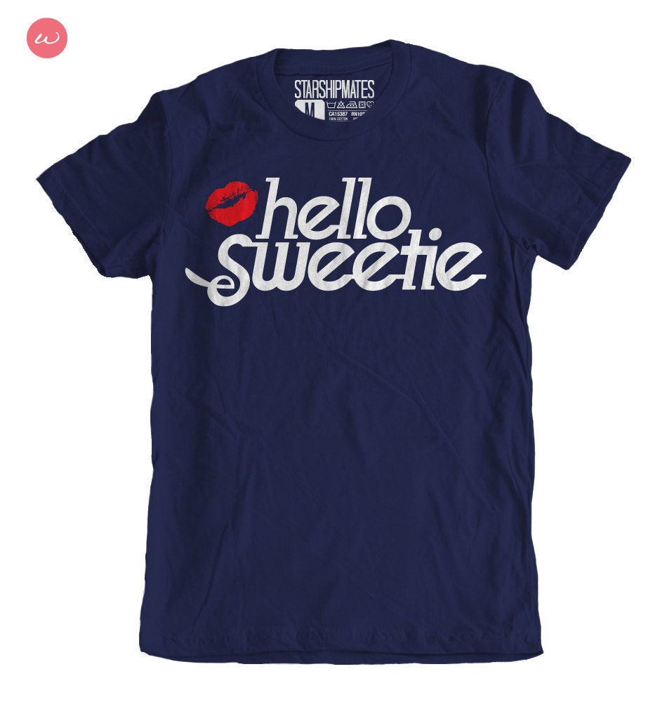 Hello Sweetie - Ladies Fitted T-shirt Navy