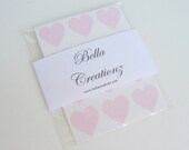 48 Pink Heart Stickers - FREE SHIPPING