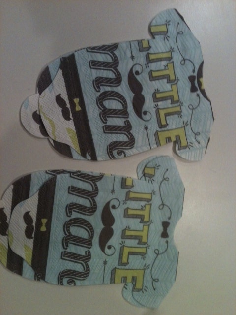 Pack of 30 Baby boy shower onesie napkins or banner decoration. Little man themed. Il_570xn