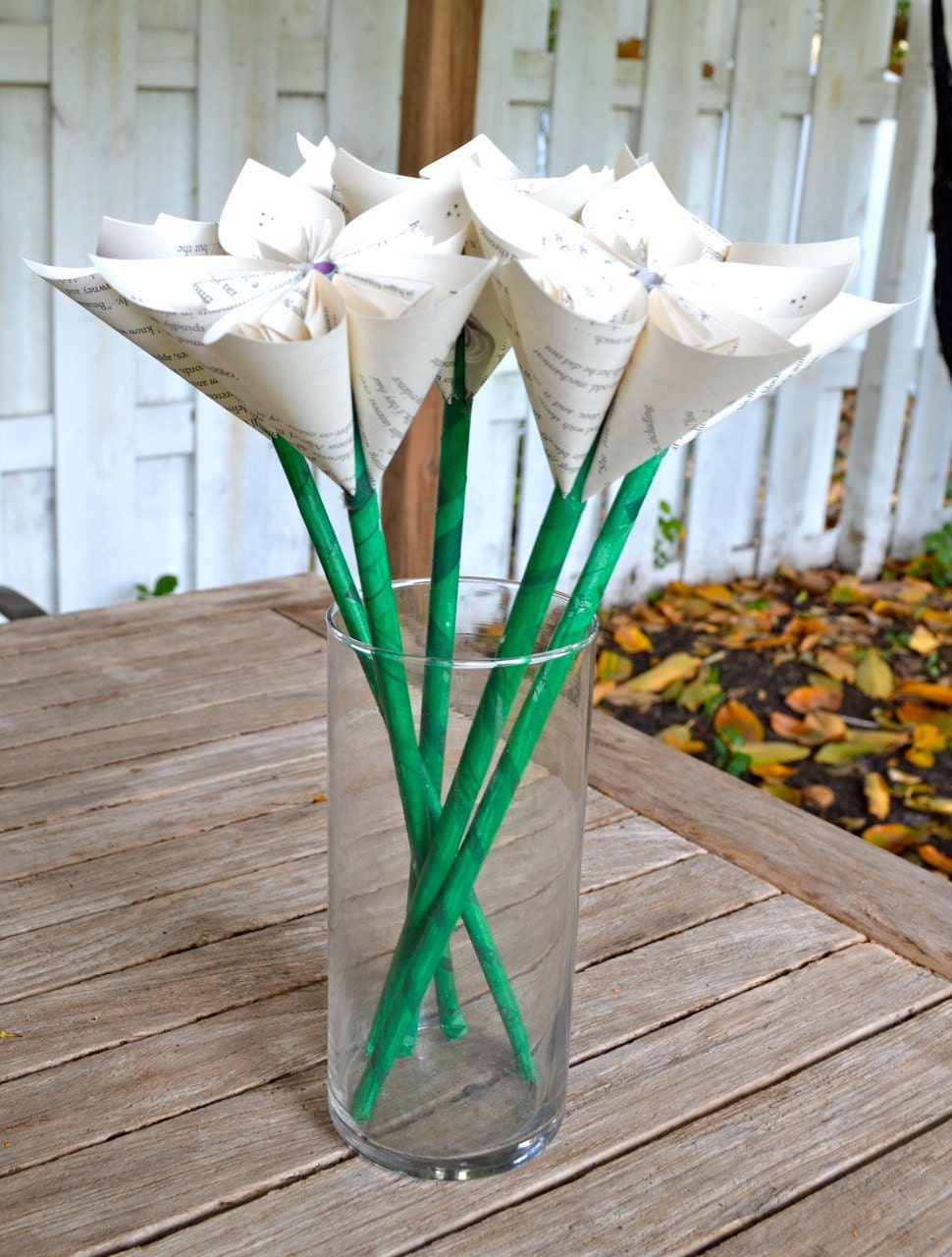 Harry Potter Recycled Book Paper Flowers (5 Medium Size)