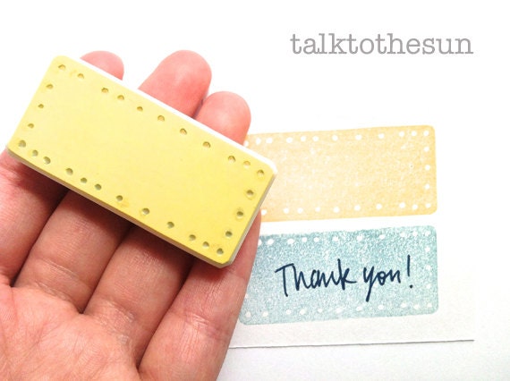 label rubber stamp. hand carved rubber stamp. handmade jornaling rubber stamp.