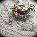 Steampunk Crab Locket Necklace Rustic Crab Necklace Nautical Steampunk Necklace Vintage Watch Movement Gothic Victorian Rustic Silver Locket