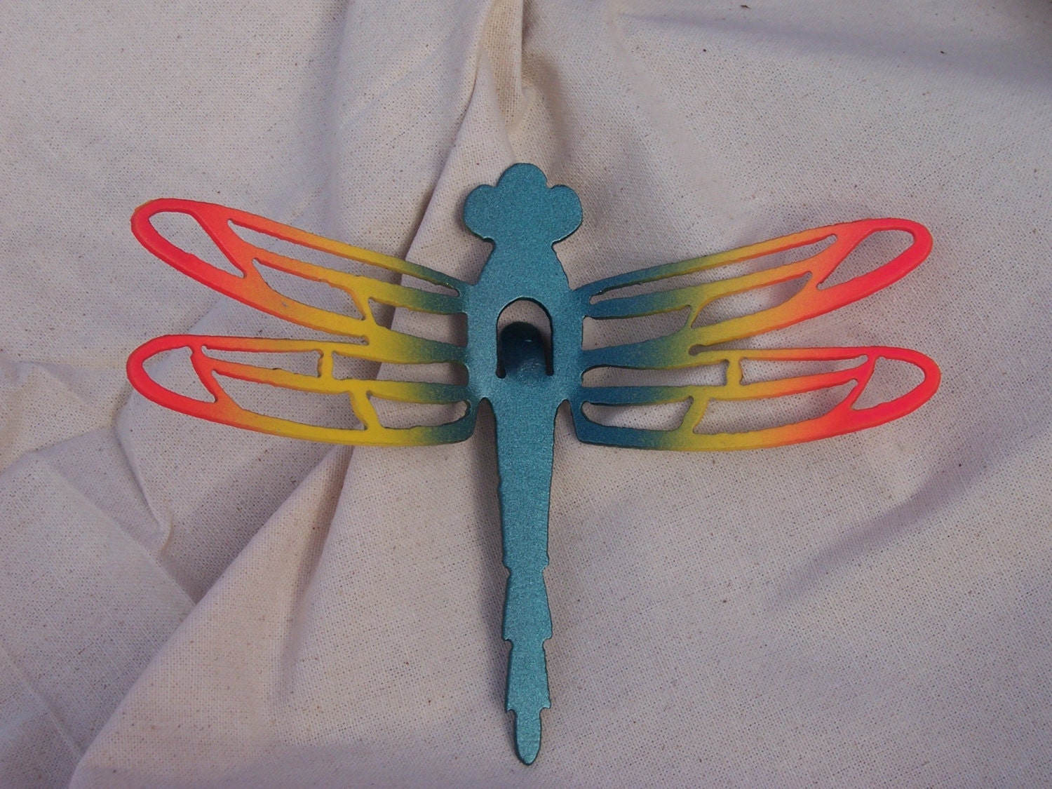 Bright Neon Dragonfly