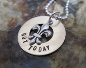 Game of Thrones -NOT TODAY Bronze Hand Stamped Necklace Arya Stark