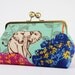 Home pouch - Etsuko Acacia in turquoise - metal frame clutch bag