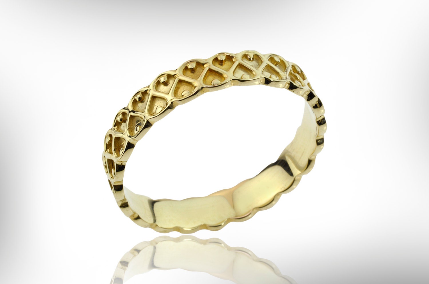 14k Wedding Gold Ring, Vintage Wedding Band, Delicate Wedding Ring,