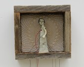 hand embroidery diorama- putting down roots