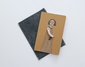 Moleskine Cahier Journal girl in grey-girl with key