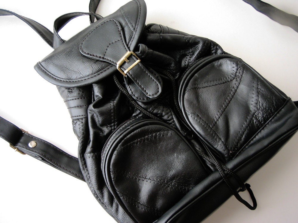 90s grunge black backpack purse