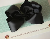 NEW ITEM------Simple X-Large 5.5 Inch Hair Bow-------BLACK