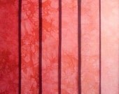 Hand Dyed Cotton Quilt Fabric, CAYENNE Gradation, 6 Fat Eighths in Warm Orange-Red, READY to Ship