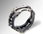 20% off SALE Ends May 23- GHEVER  Mens Silver Ring, Unique men ring, men black ring, large mens ring, Italian Jewelry